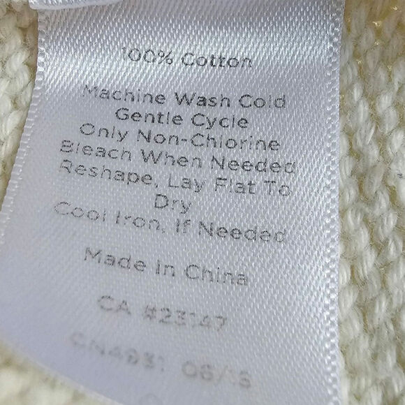 Talbots Cable Knit Sweater Women's Size S Fisherman Portrait Collar Cream Cotton - Picture 6 of 6